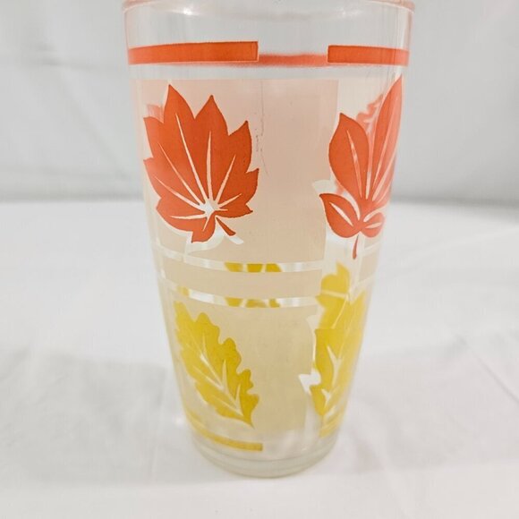 Hazel Atlas Frosted Fall Leaves Large 22 Oz Tumbler Drinking Glasses – Set of 2 - Picture 17 of 17